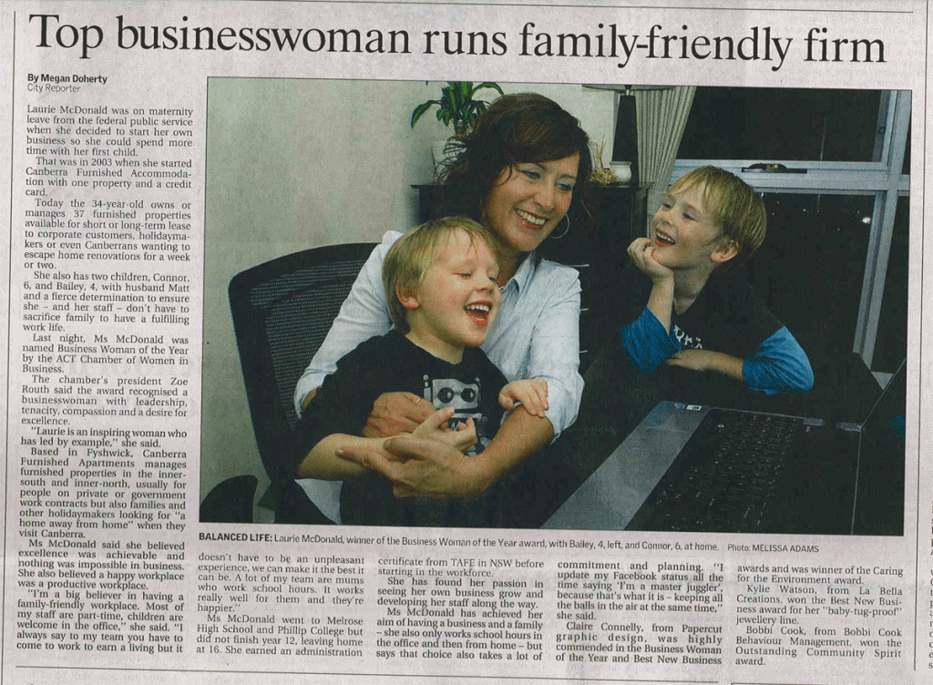 Canberra Times Article 11 August 2009